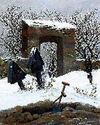 Caspar David Friedrich Friedhof im Schnee oil painting